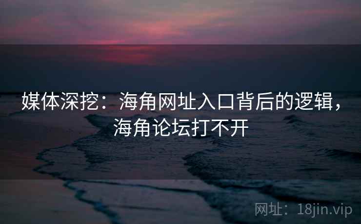 媒体深挖：海角网址入口背后的逻辑，海角论坛打不开